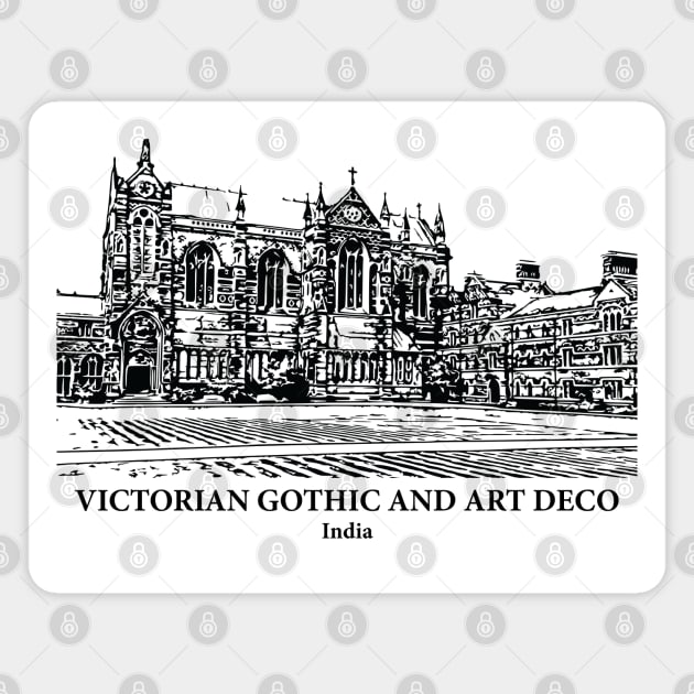 Victorian Gothic and Art Deco of Mumbai - India Magnet by Lakeric